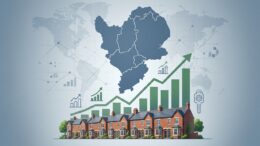 East Midlands rental homes beside rising investment chart