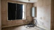 Damaged UK rental room after an illegal grow