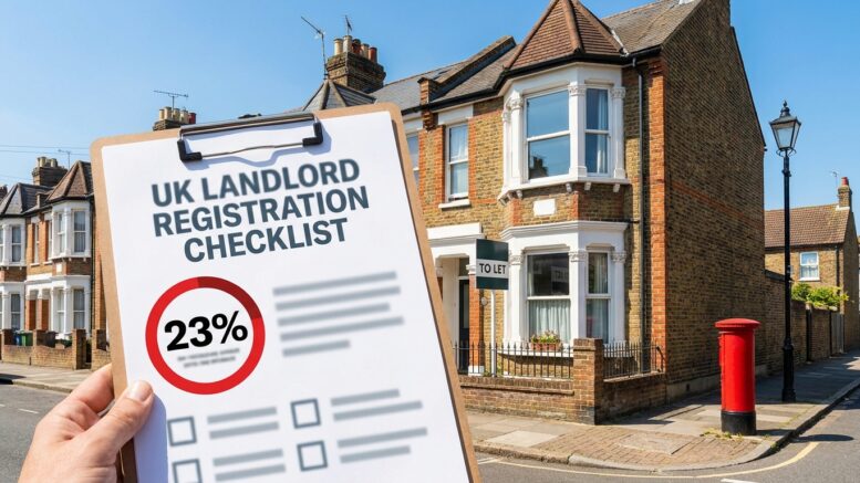 UK landlord database registration checklist with 23 percent awareness