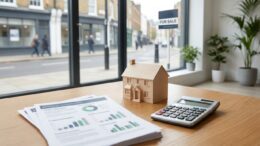 Calculator and mortgage paperwork for high income loans