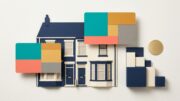 Layered terraced house and mortgage product cards