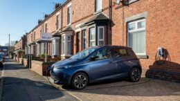 Tenant EV charger installed at rental with parking space