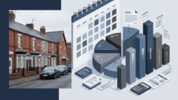 British rental street beside quarterly tax workload graphic