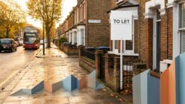 London rental terrace with To Let board as rents hit record