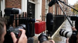 Budget day scene outside Downing Street