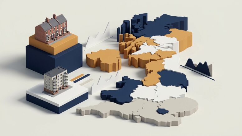UK homes on regional house-price data blocks