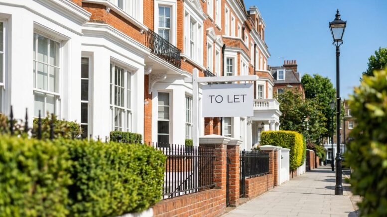Prime central London terraces with To Let board