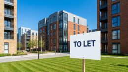 New build-to-rent flats with To Let board in Britain